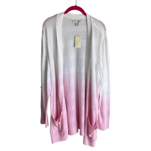 Neu mit Etikett CJ BANKS Damenpullover weiß und rosa ombrefarben, 2X - Bild 1 von 5