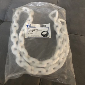 Cadena galvanizada recubierta de vinilo Whitecap S-1582 1/4 pulgada x 4 pies NUEVA - Imagen 1 de 3