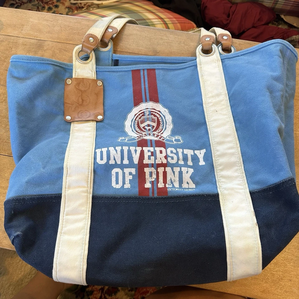 Vintage Y2K Victoria's Secret PINK Limited Edition Boat Tote Blue Weekender  Bag - Image 1 of 4