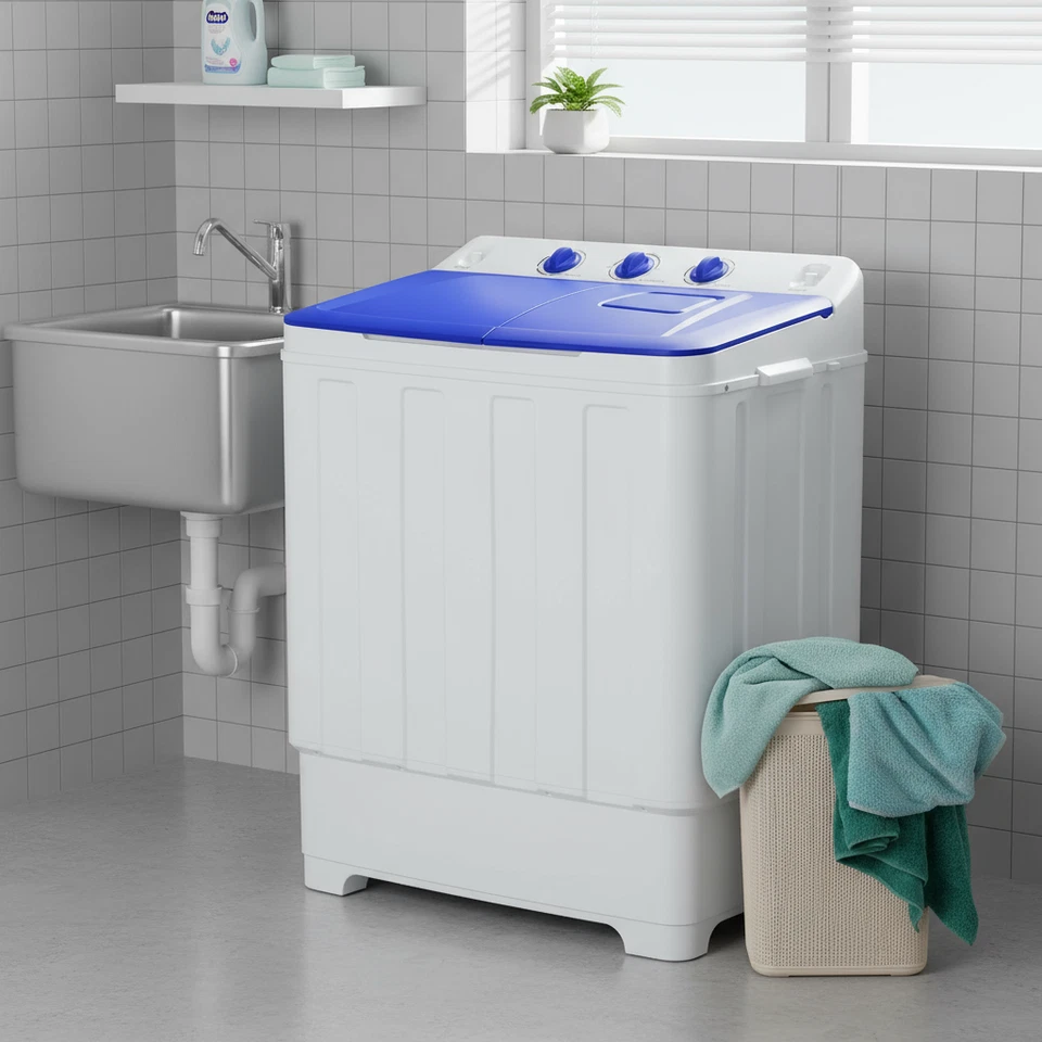 Портативная стиральная машина двойная ванна 30 фунтов мини компактная стиральная машина домашняя / APT - Изображение 1 из 4