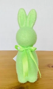 Flocked Bunny  Green Lightweight Decor approx 7.5"  NEW Easter Bunny - Picture 1 of 3