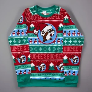 Bucees Christmas Ugly Sweater Santa Biber rot grün Strick Urlaub Pullover 2XL - Bild 1 von 11