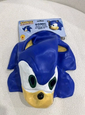 Rubies Sonic The Hedgehog Rubber Mask Halloween Cosplay Official Sega Damage - Image 1 of 4