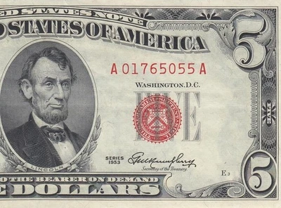 1953 UNITED STATES NOTE FIVE DOLLARS $5 "A" (( GEM UNC )) - Image 1 of 4
