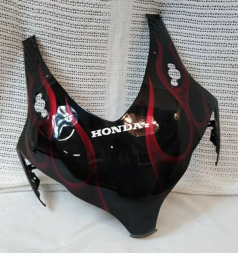 全新本田 CBR1000RR '08-11 头罩整流罩 / 黑色 带红色火焰 / 727-4565 — 第 1/4 张图片