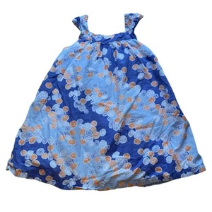 Janie And Jack Girls size 5 Floral Ruffle Dress Blue Fully Lined 100% Cotton  - Picture 1 of 8