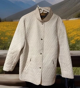 Vintage Dana Buchman Women's Size 2X Bone Quilted Stroller Coat Mint Condition - Picture 1 of 10