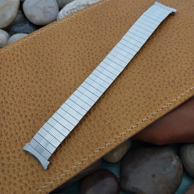 19mm 18mm 16mm Bulova 1970s Vintage Watch Band Stainless Steel Expansion NOS - Image 1 of 4