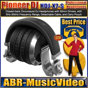 Pioneer DJ HDJ-X7-S Closed-Back DJ Headphones Silver - Picture 1 of 24