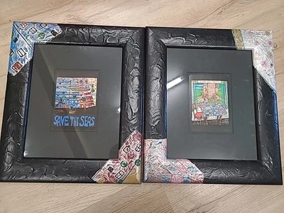 ⭐ Hundertwasser SET Kunstdruck Gerahmt Kunst HOLZRAHMEN Save The Seas - Bild 1 von 4