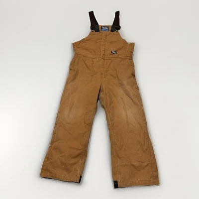Walls Bib Overalls Mens XL Short Insulated Lined Canvas Duck Workwear Brown - Image 1 of 4