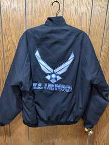 Chaqueta Westark USA Fuerza Aérea Para Hombre Mediana Negra Satinada Bombardero Bordada Militar - Imagen 1 de 4