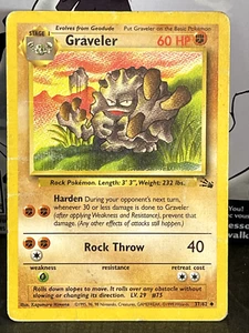 Pokemon TCG:  Graveler 37/62 (Fossil Set) HP Condition - Picture 1 of 2