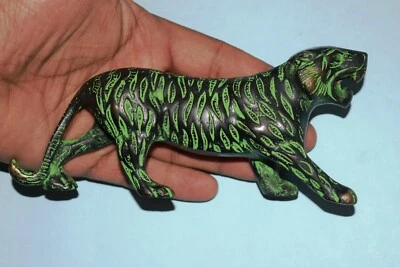 Lucky Tiger Desktop Figurine Brass Lion Statue Animal Home & Office Décor EK862 - image 1 of 4