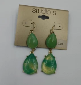 Vintage Modeschmuck Türkis Haken Ohrringe - Bild 1 von 1