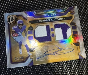 2023 Panini Gold Standard Jordan Addison RC Rookie Patch Auto RPA 4/49..Mint