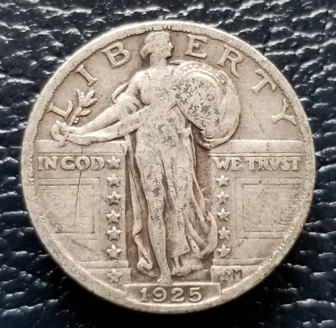 1925 Standing Liberty Quarter Better Date 90% Silver Type 2 #853 Cover