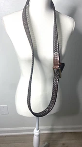 Cinturón de cintura trenzado tejido con correa de cuero marrón DOCKERS para hombre 54" de largo - Imagen 1 de 5