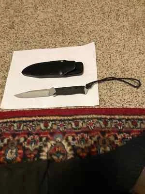 KLOTZLI 440C Cuchillo de Guardia de Control de Fronteras Táctico Hecho en Suiza y Costra de Cuero Negro Foto 1 de 4