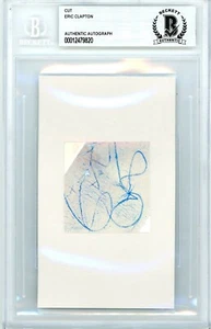 Eric Clapton Cut Signature on 4" x 6" Index Card (BAS) - Picture 1 of 1
