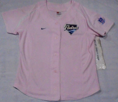 Camiseta deportiva de béisbol Nike San Diego Padres rosa MLB talla (8-10) niñas mediana Foto 1 de 2
