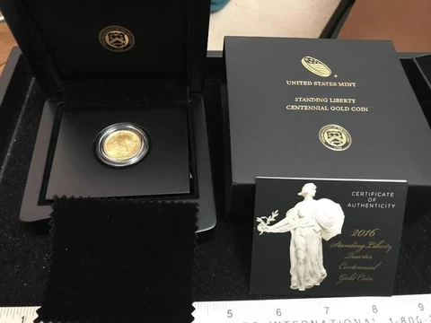2016 W Standing Liberty Quarter Centennial Gold Coin .9999 Fine 1/4 Troy Oz Cover
