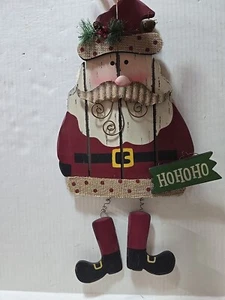 Christmas Rustic Wood Wall Decor decoration Craft Santa Sign Holly Springs - Picture 1 of 3