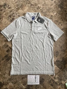 Vtg 90s Nike Grey Polo Shirt Blue Tag Short Sleeve Cotton Mens Size Medium NWT - Picture 1 of 13