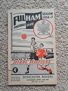 Sat 13th Apr 1957, Fulham v Doncaster, Div 2,Original Programme.