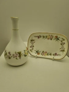 Vintage Wedgwood Bone China Mirabelle Small Vase and Soap Dish - Picture 1 of 4