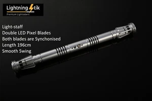 196cm Metal Combat Lightsaber Lightstaff LED Pixel Darth Maul 7 Sound Font - Picture 1 of 11