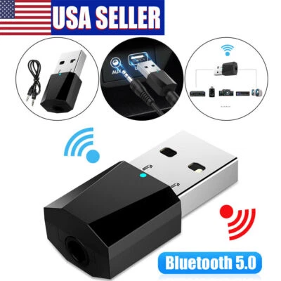 5.0 Audio Receiver Wireless Bluetooth 3.5mm AUX To USB Car Stereo Music Adapter - Image 1 of 4