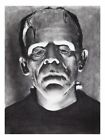 Original Frankenstein Monster Portrait Illustration Boris Karloff Horror