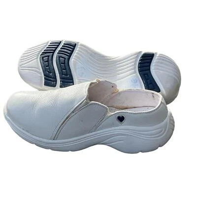 Women’s Nurse Mates •Feather• Open-back Clog  5.5M White Leather - Image 1 of 4