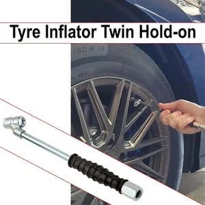 Air Line Tyre Inflator Connector - Twin Hold On Closed End Valve Connectors - Picture 1 of 10