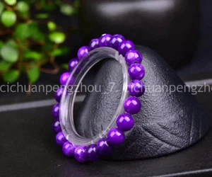 Natural 12mm South Africa Purple Sugilite Round Beads Elastic Bracelet 7.5'' - Picture 1 of 6