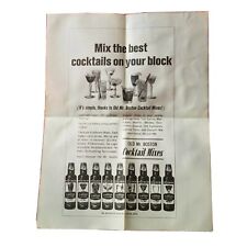 Vintage Old Mr. Boston Cocktail Mixes Ad with letter on back sheet PR