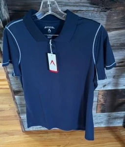 Polo de golf para mujer Antigua Desert Dry azul marino rayas sutiles M, L, XL - Imagen 1 de 20