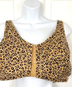 Damen COMFORT CHOICE Baumwolle Front Snap BH Leopardenmuster Bügelfrei Größe 48 DDD - Bild 1 von 7