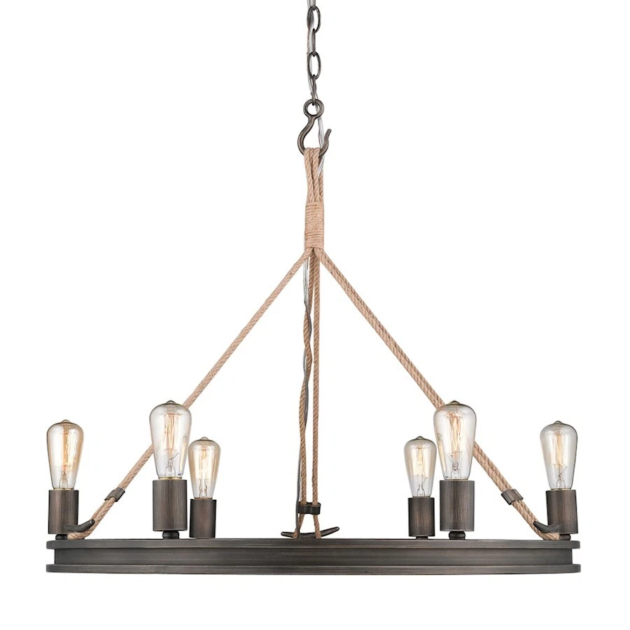 Golden Lighting Chatham 6 Light Chandelier, Gunmetal Bronze - 1048-6GMT - Image 1 of 1