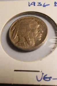 1936 D BUFFALO NICKEL VERY GOOD CONDITION - Picture 1 of 3