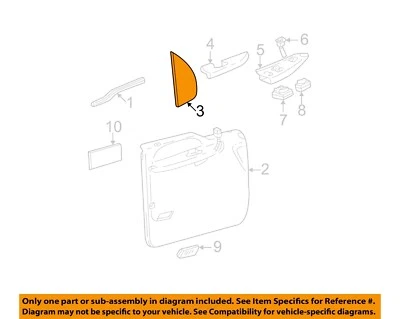 Cubierta de espejo interior de puerta delantera Ford OEM 99-07 Excursion F81Z17K709AAK Foto 1 de 2