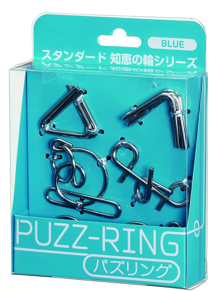 Hanayama PUZZ-RING Rompecabezas de alambre Juego de anillos "Azul" Desenredo Puzzle Japón Foto 1 de 1