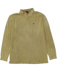 KAPPA Mens Long Sleeve Polo Shirt XL Khaki Cotton CH26 - Foto 1 di 4