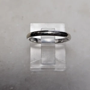 Ladies 14KT White Gold Plain Wedding Band 3mm Wide Sz 5 - Picture 1 of 6