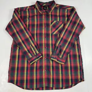 Burton Shirt Mens Extra Large Red Flannel Long Sleeve Snap Up Hiking Fishing Ski - Picture 1 of 13