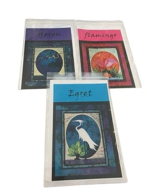 Set Of Three Bird Themed Quilting Patterns Egret, Flamingo, & Heron   - Image 1 of 4