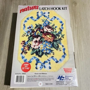 Latch Hook Kit Natura Jumbo Kit JMB05 Roses And Ribbons Sealed New In Box - Picture 1 of 2