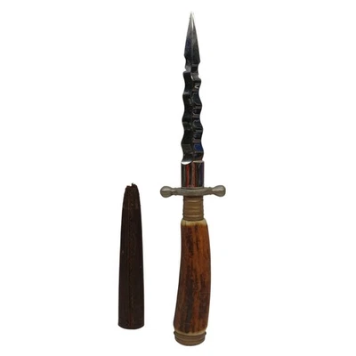 Daga de ciervo Kris genuina vintage LATAMA Alemania con funda Foto 1 de 4