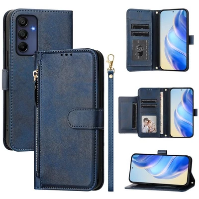 Funda tipo billetera de cuero con cremallera abatible para Samsung Galaxy A52 A26 A16 A15 A05S con pantalla Foto 1 de 4
